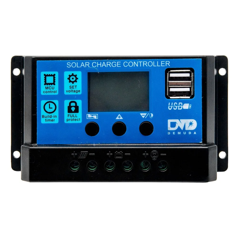30A Панели солнечные Батарея регулятор заряда аккумулятора Dual USB 12/24V ЖК-дисплей Прямая поставка ls'd инструмент