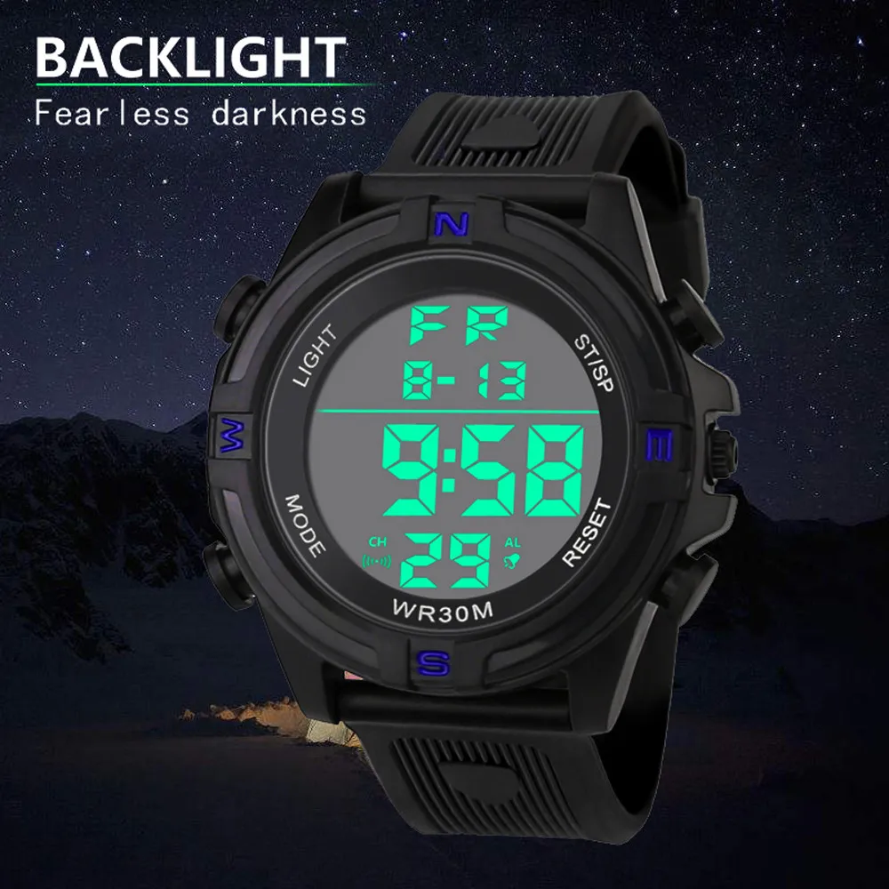 New silicone strap digital watch Luxury Men Analog Digital Military Sport LED Waterproof Wrist Watch Montre Homme Hot Sales #03 | Наручные
