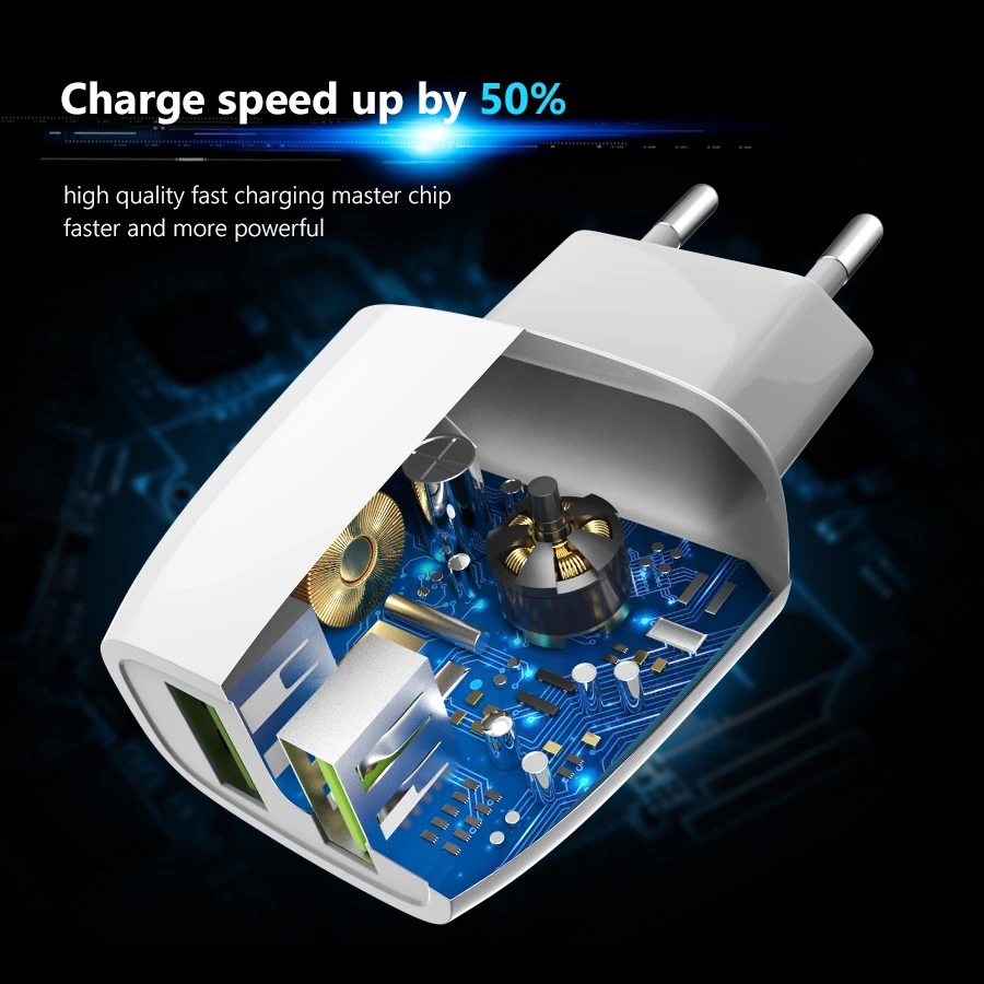 Быстрая зарядка USB для мобильного телефона 5 0 в а зарядное устройство EU Qualcomm QC3.0