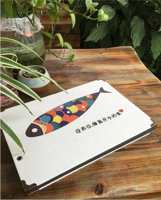 I Am A Fish 29 7*21 см горизонтальный льняной фотоальбом ручной работы 20 листов