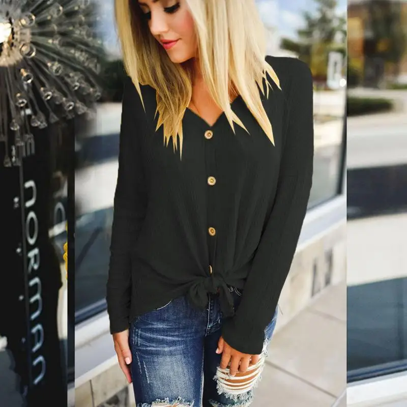 Для женщин Новинка зимы v-образным вырезом Повседневное одноцветное Цвет нить