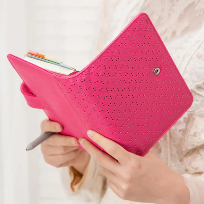 Мятный/розовато красный и коричневый из мягкой кожи для ноутбука 6 отрывными