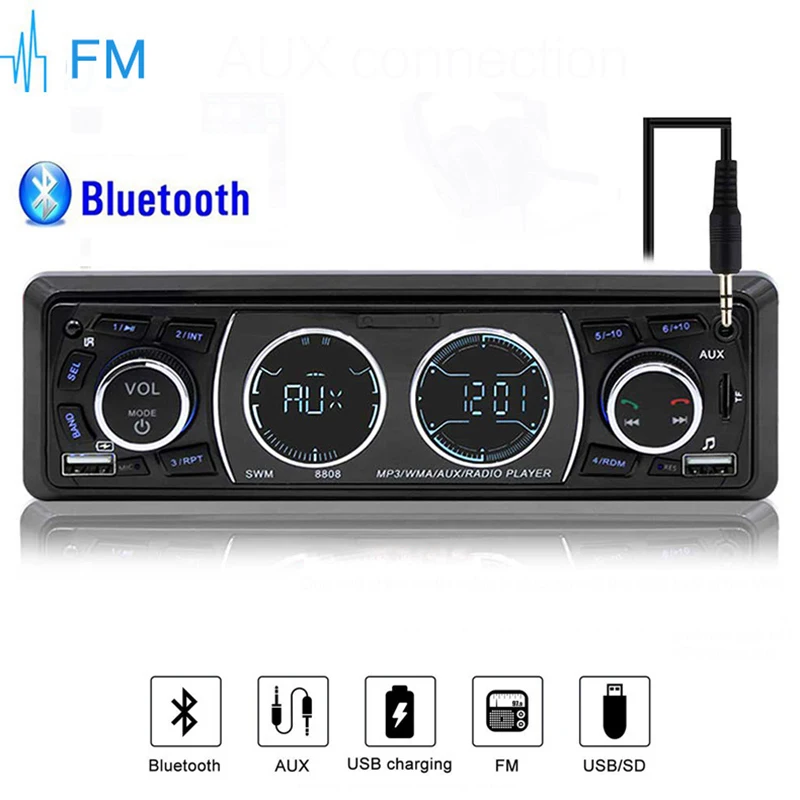 1 Din автомобильный стерео аудио плеер Bluetooth карта машина MP3 автомобиль радио U диск