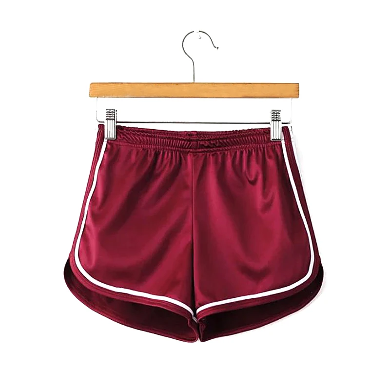 Burgundy Новые женские блестящие шорты летние шелковые тонкие пляжные повседневные привлекательные супер шорты - Цвет: Burgundy