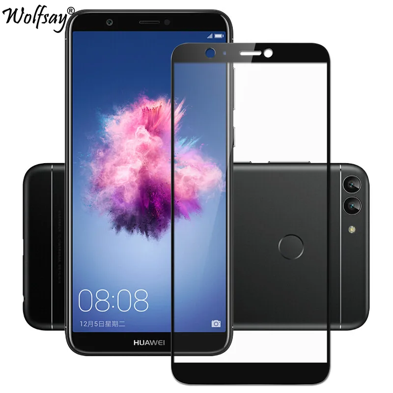 Закаленное стекло с полным покрытием для Huawei P Smart 2018 защита экрана цветное