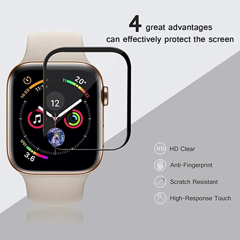Чехол для Apple Watch 5/4 44 мм 40 мм защитная пленка из закаленного стекла для Apple Watch 38 мм 42 мм серия 3/2/1