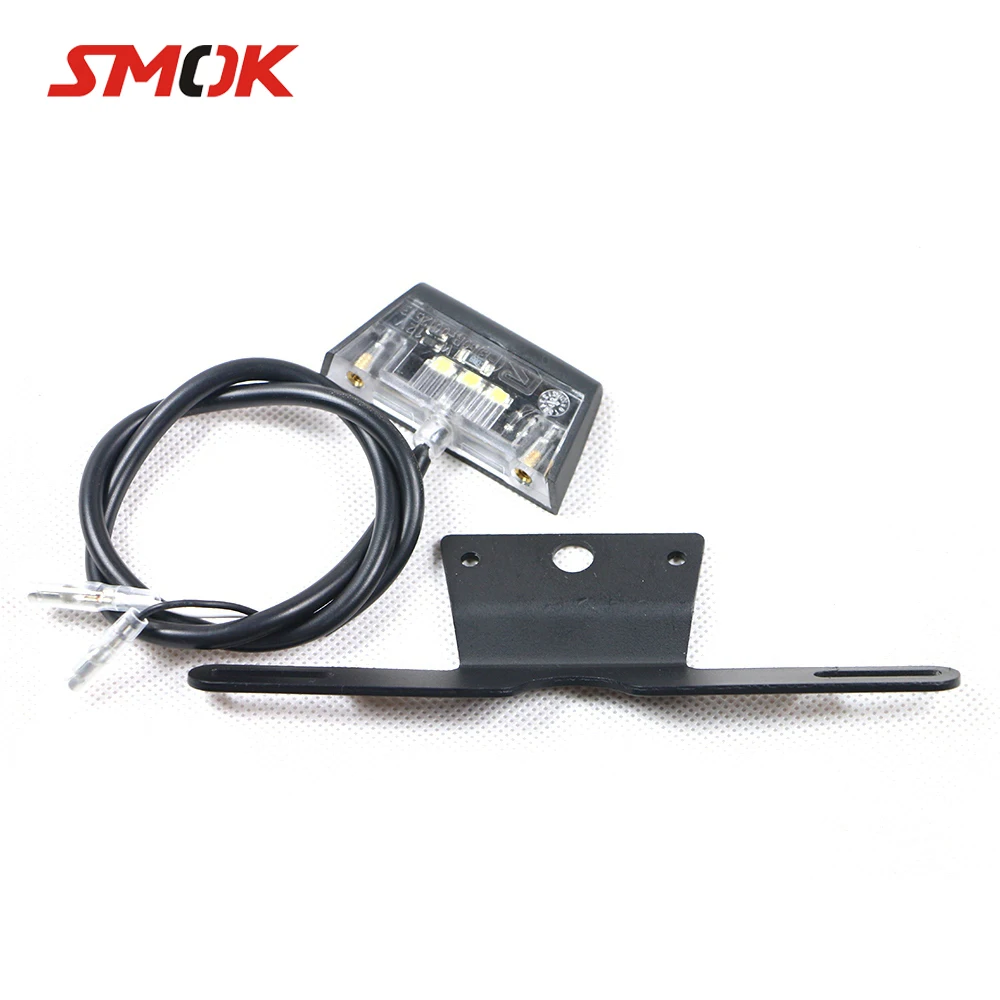

SMOK Motorcycle License Plate Holder Bracket LED Light For Hyosung GT250R YZF R125 Ducati Streetfighter Benelli 600 CBR500R