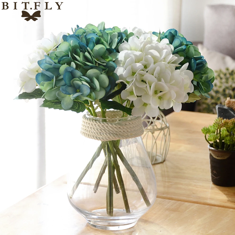 Искусственный цветок гортензии Декоративный букет из DIY для свадебной вечеринки