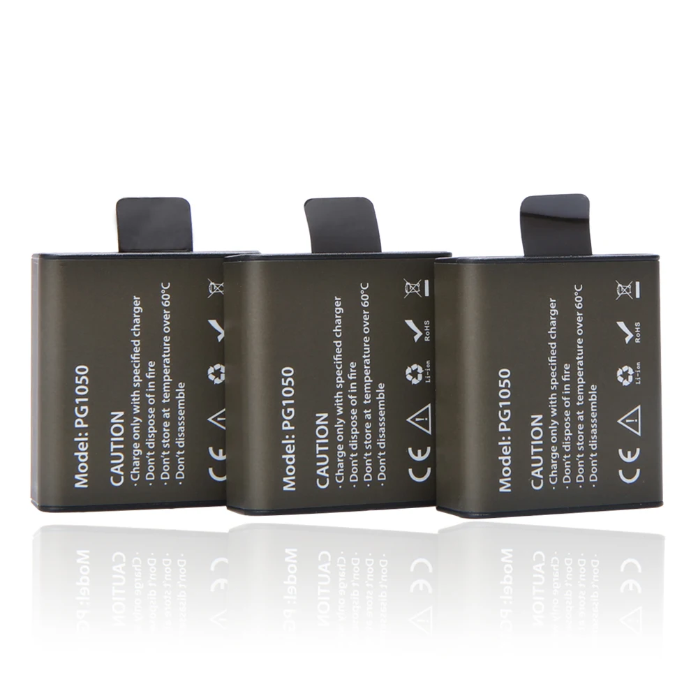 

Hot sale 3Pc Accessories Batteries PG1050 1050mah EKEN Battery For SJCAM SJ4000 SJ5000 sj8000 sj9000 H9 Go Pro Hero Sport Camera