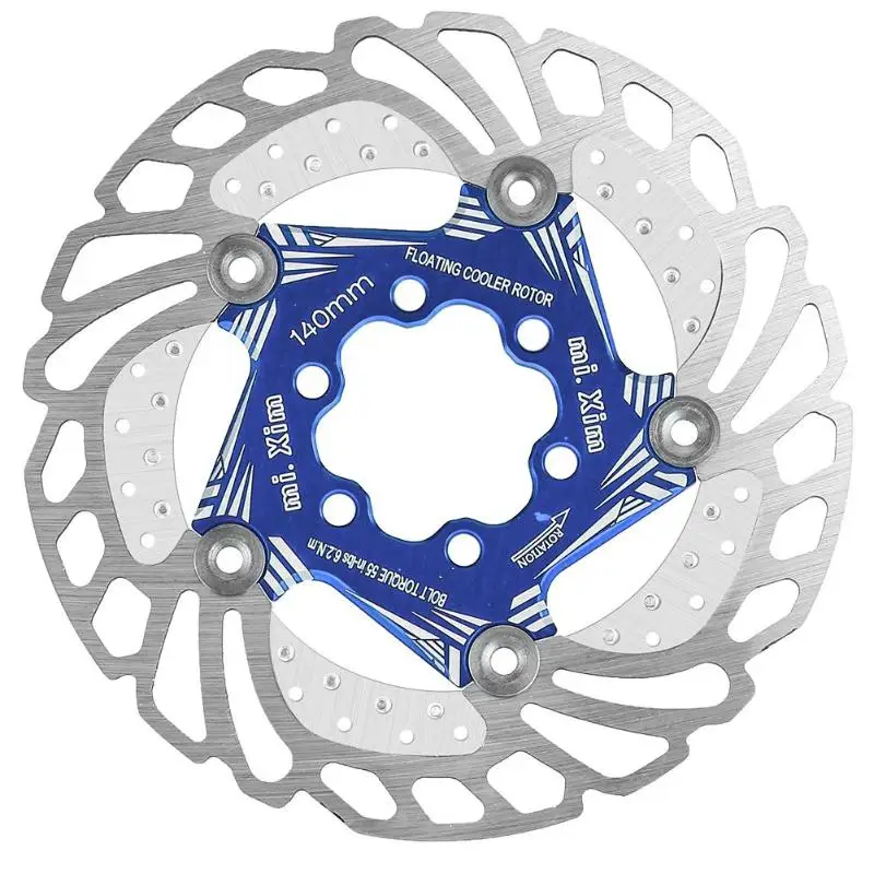 Blue 140-S1 Горный велосипед тормоза роторы MTB быстро остыть Нержавеющая сталь 140/203 мм быстрое охлаждение плавающий диск тормозной ротор для велосипеда велосипед аксессуары - Цвет: Blue 140-S1
