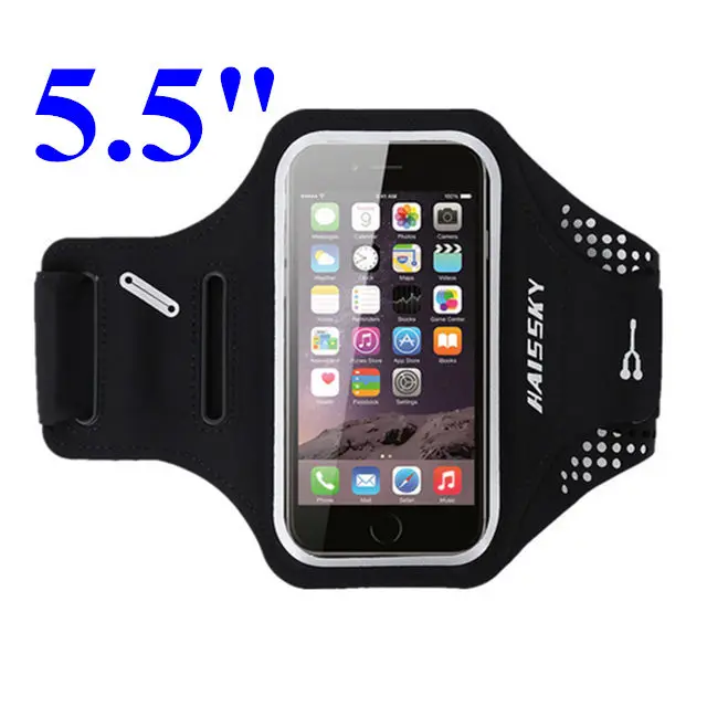 Black L Спортивные нарукавники HAISSKY для бега iPhone 11 Pro X XS Max XR 8 7 6 Plus, чехол для телефона с сенсорным экраном для samsung S9 S8, нарукавный чехол - Цвет: Black L