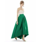 Изумрудно-Зеленая Длинная атласная юбка, Высококачественная длинная юбка на заказ, макси-юбка на молнии, 2016