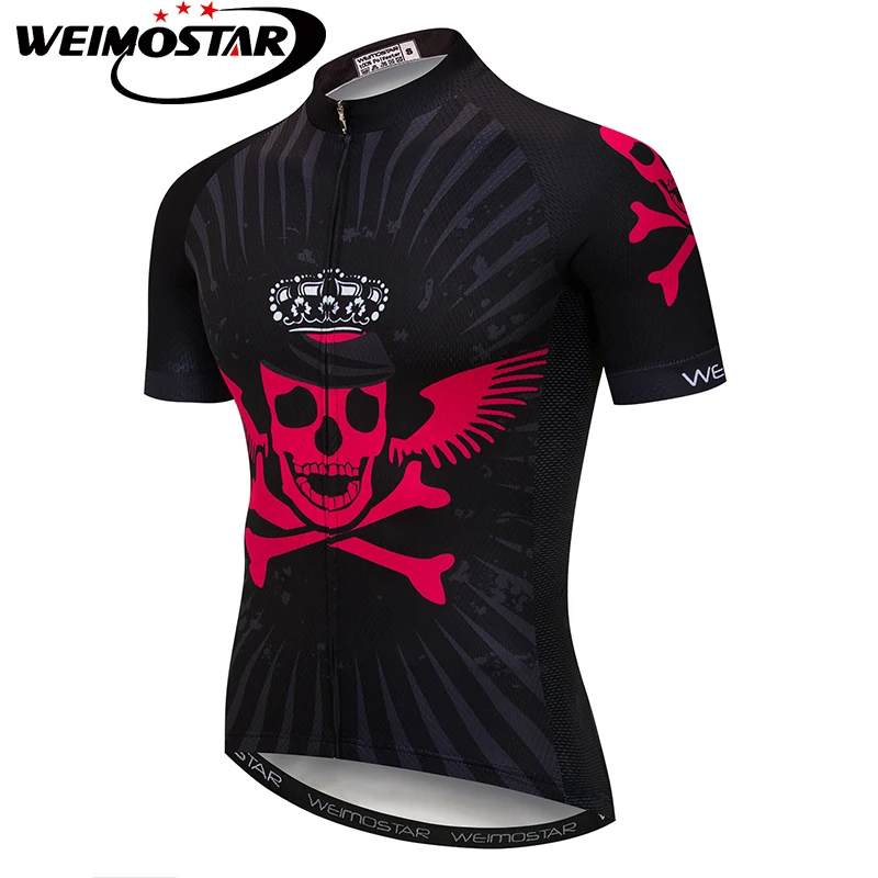 Розовая черная рубашка с черепом Weimostar для мужчин Джерси велоспорта Майки MTB ropa