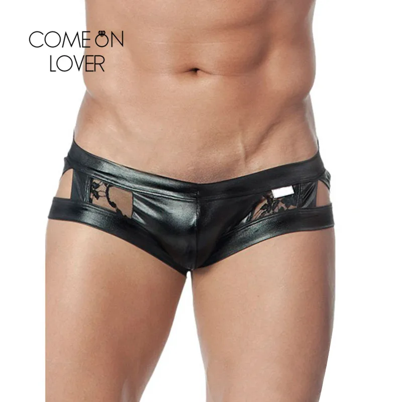 Comeonlover из искусственной кожи мужское нижнее белье сексуальные трусы сексуальное