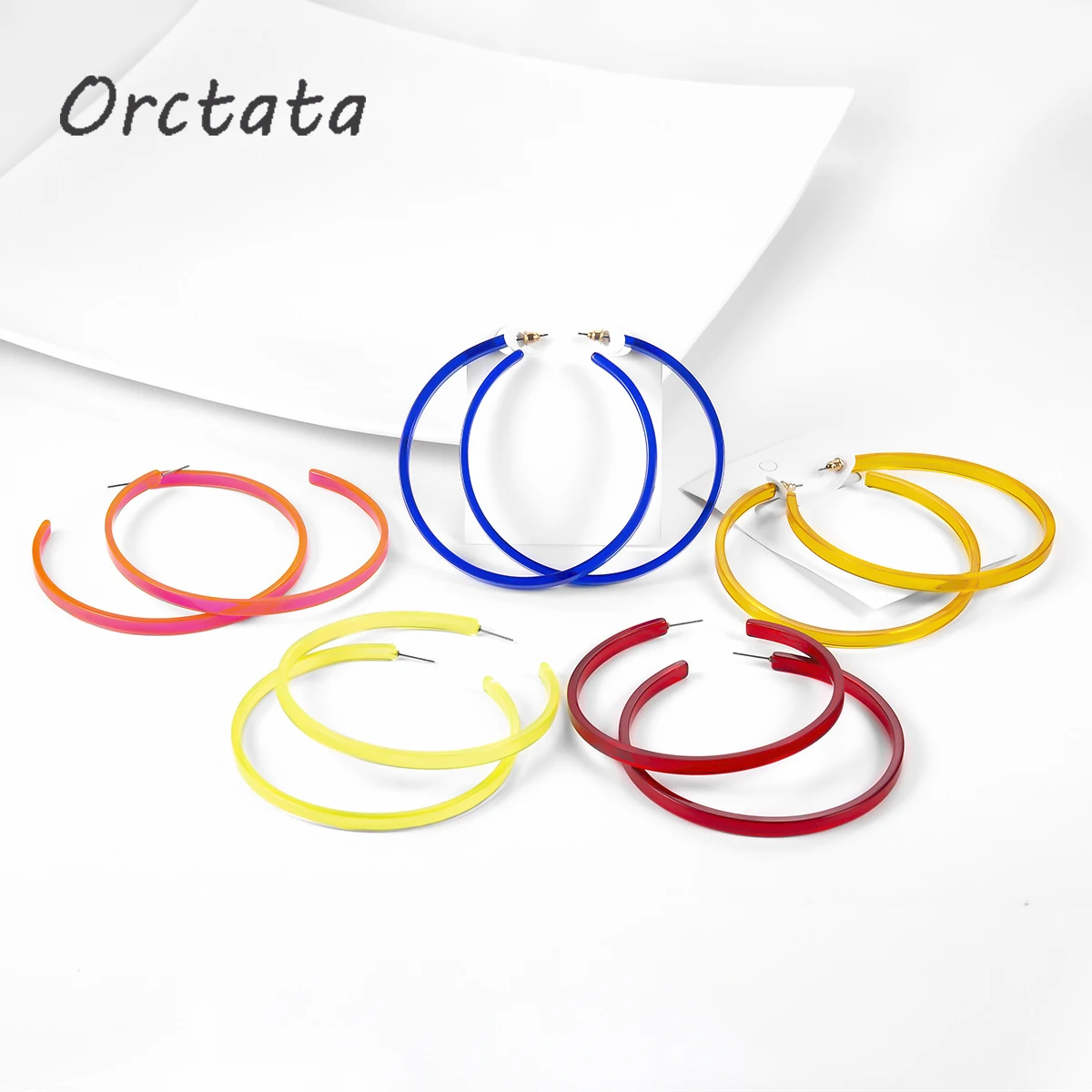 Огромные красочные серьги-кольца для женщин круглые акриловые женские серьги в