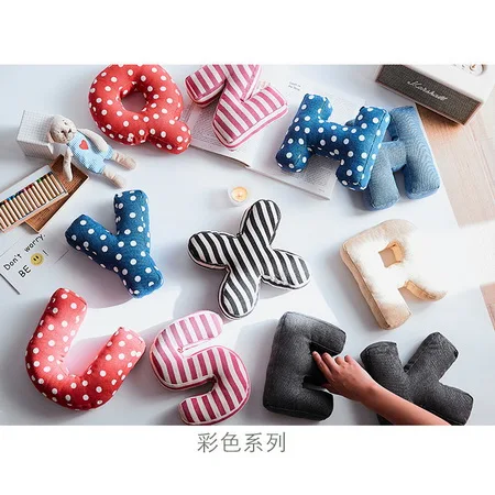colourful Супер милая ручная Подушка с буквенным принтом на подтяжках, ручная кукольная Подушка на день рождения, свадебное украшение для дома, офиса, автомобиля, декоративная подушка - Цвет: colourful