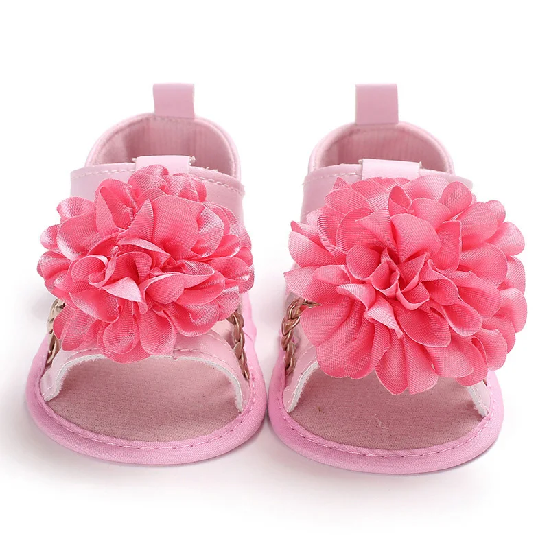 Big Flower Baby Girl Shoes Summer Infant Toddler Shoes First Walkers Soft Bottom Non-Slip Pu Leather Newborn Baby Shoes Schoenen