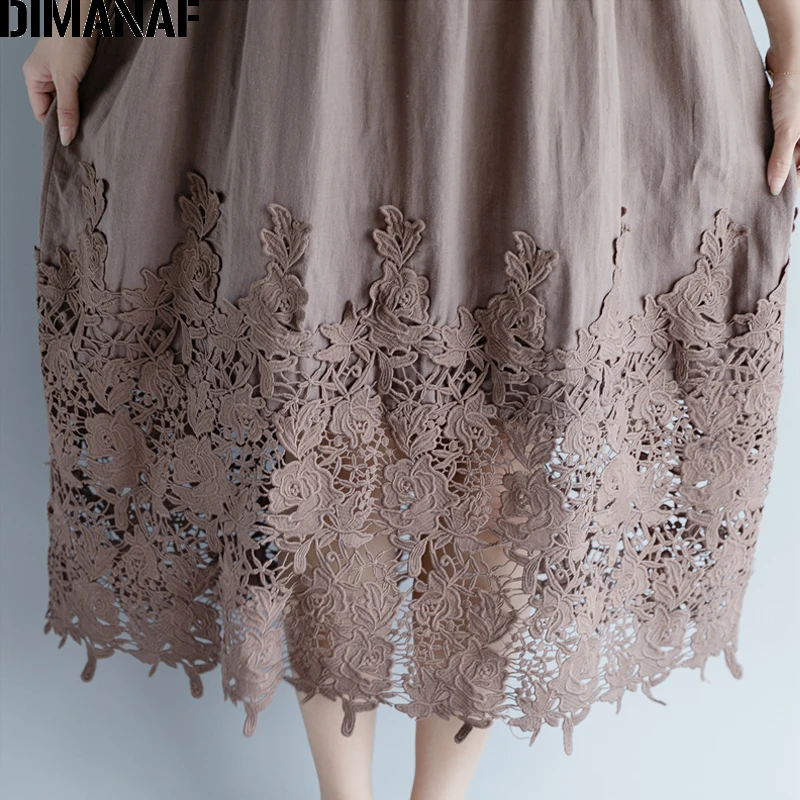 DIMANAF женское платье плюс размеры Лето Хлопок Femme Леди Элегантный Vestidos