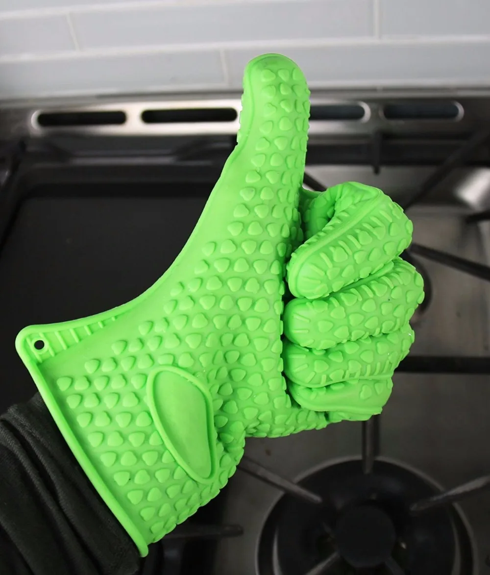 2017 барбекю перчатка для готовки на гриле Прихватки перчатки Пособия по кулинарии