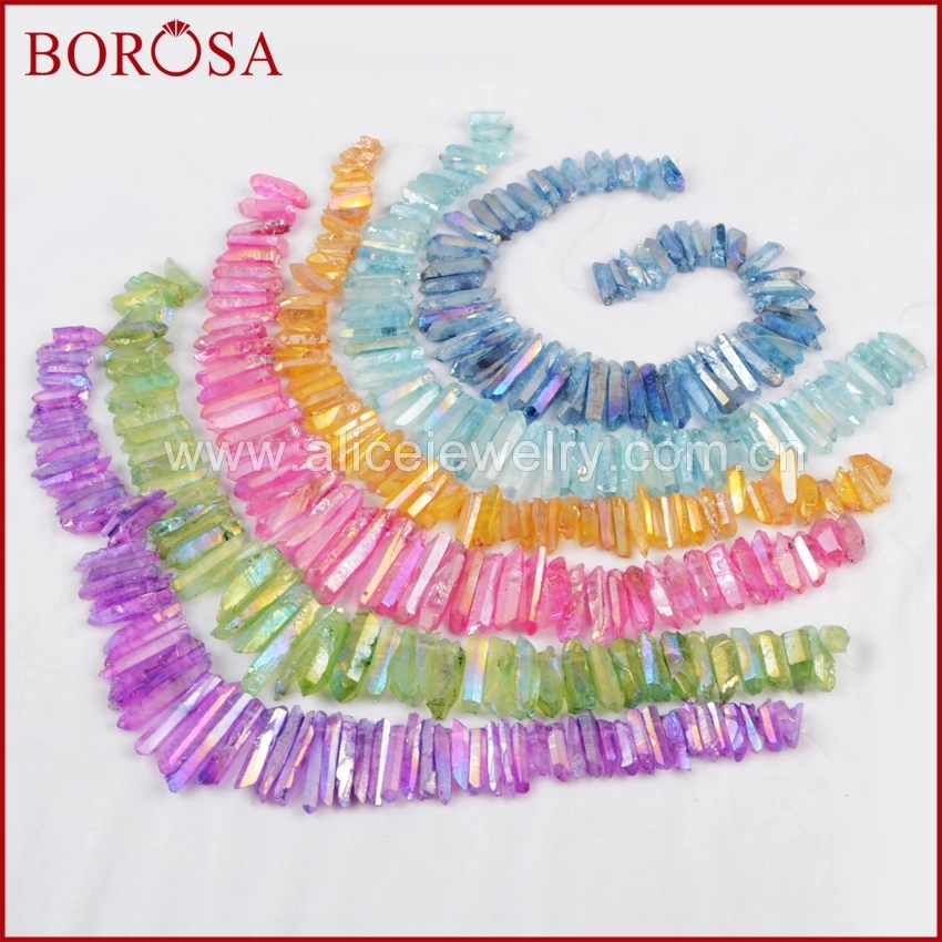 BOROSA 5 нитей окрашенного цвета кластер Aura Druzy кварцевые Кристальные Подвески для DIY