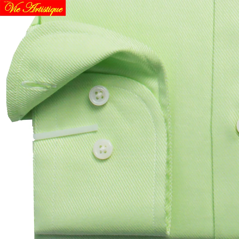 Мужская деловая рубашка с длинным рукавом хлопковая зеленая большого размера
