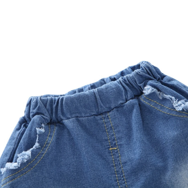 

Denim Shorts Summer Baby Girls Clothes Set Short Sleeve Flower Print T-shirt Tops +Shorts Suits Casual Outfits Sets