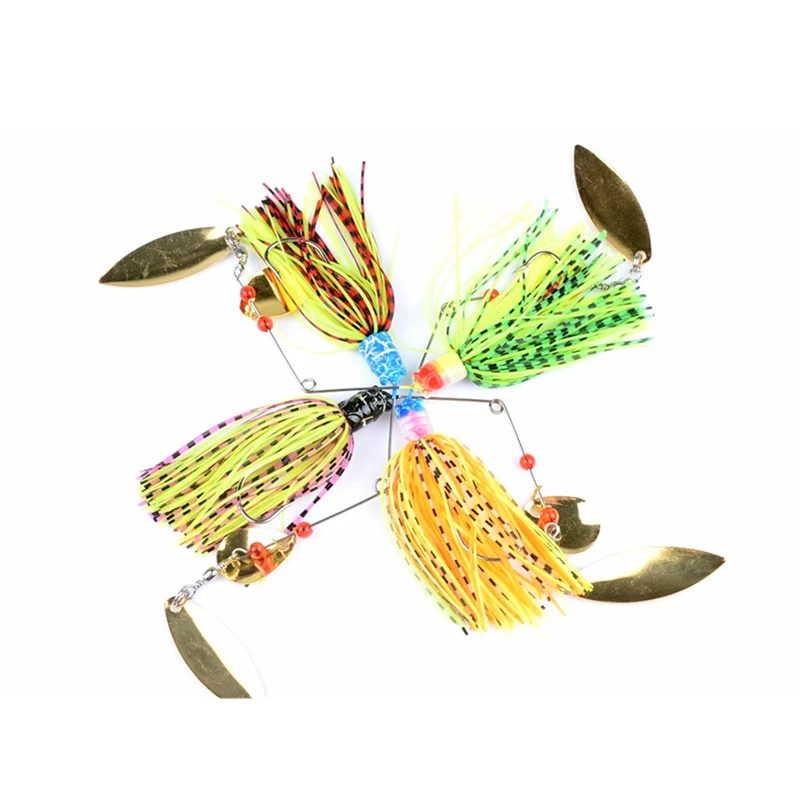 4 шт. spinnerbaits вращающиеся пайетки приманка со свинцовым пух щука приманки для