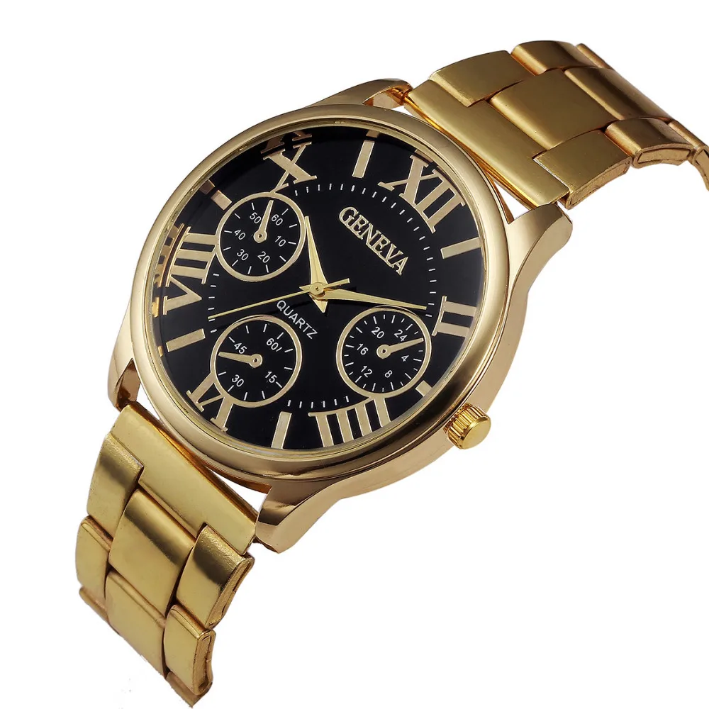Роскошные женские часы Изысканные черные золотые Panoorin ang mga babae Reloj hombre кварцевые