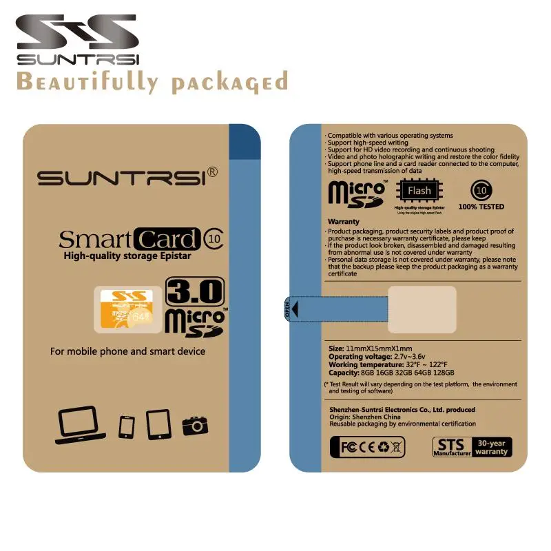 Suntrsi Высокая Скорость карта micro sd 32 ГБ 64 г class10 памяти флэш-карты class 6 16 8 128 МБ для