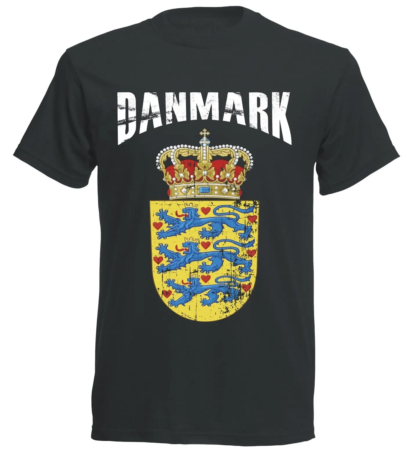 

Simple Short-Sleeved Cotton T-Shirt Danemark T-Shirt Denmark Vintage Men's Footballer