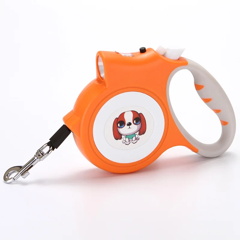 5M Dog Collar Leash with Light for Dogs Automatic Retractable Extending Rope Walking Leads Small Medium Large | Дом и сад