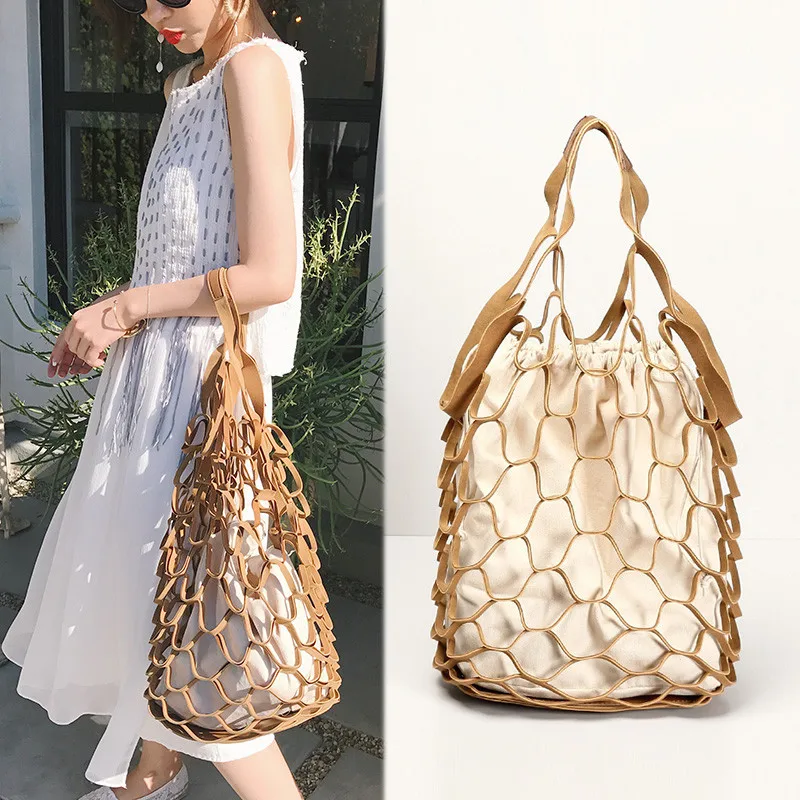 Женская сумка 2018 новинка ретро хаки Сетчатая Сумка модная открытая сетчатая
