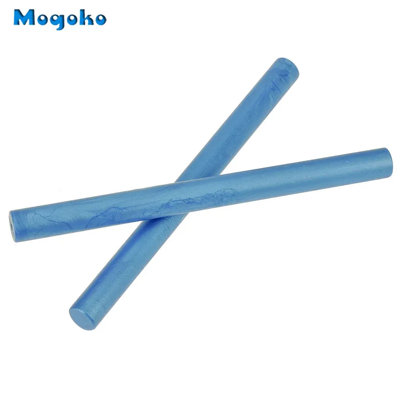Mogoko, 2 шт., без шнура, фитили, цилиндрический, огненный, рукописный, уплотнительный воск для почты, писем, винтажная колонна, воск, печать, штамп - Цвет: Style 12 Sky Blue