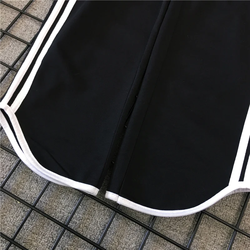Женский комплект 2 шт. полосатый Повседневный уличная одежда на молнии спортивный костюм женские Топы футболка+ брюки Harajuku Женская одежда из двух частей