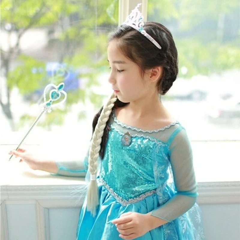 Вечерние платья Эльзы на Хэллоуин для маленьких девочек Карнавальный костюм