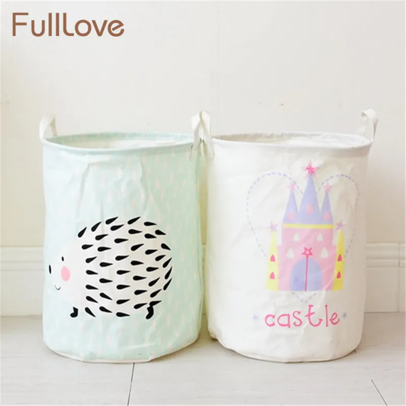 FullLove переносная корзина для хранения белья из хлопка складная мультяшная одежда