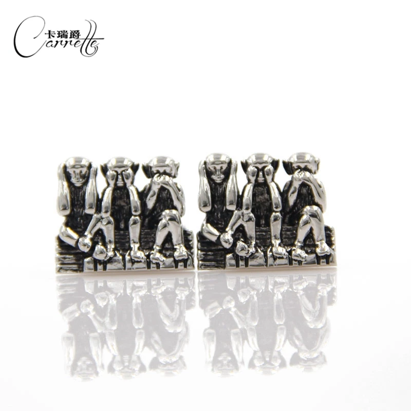 Новые альтернативные запонки из серии Три обезьяны с животными для запонок