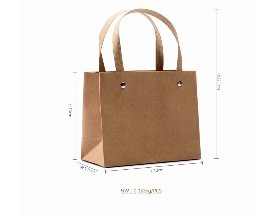 2018 Бесплатная доставка белая или коричневая бумага handband хранения мешок подарка