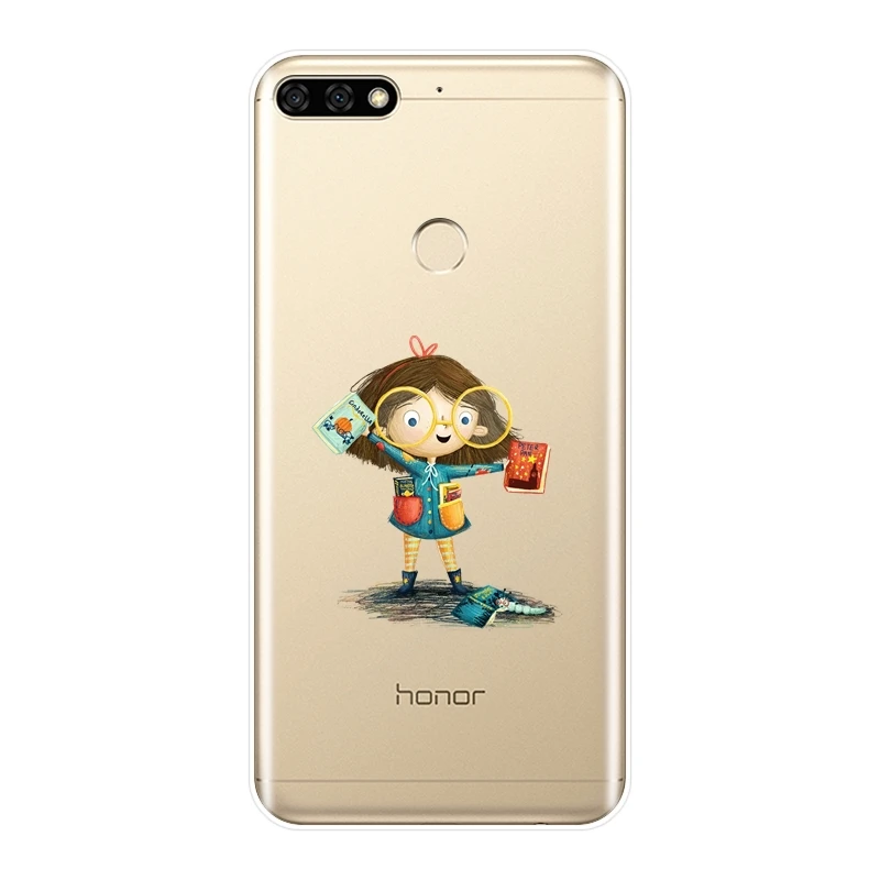 Чехол для телефона Huawei Honor 7 8 9 10 Lite силиконовый мягкий мультяшный чехол накладка 7S
