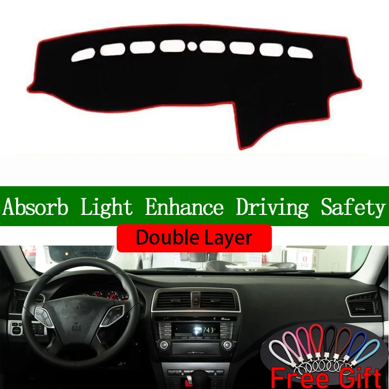 

Double Layer Car Stickers For GAC Trumpchi GA5 PHEV 2011 2012 2013 2014-2016 Dashboard Cover Car Accessories Anti-UV Car Decals