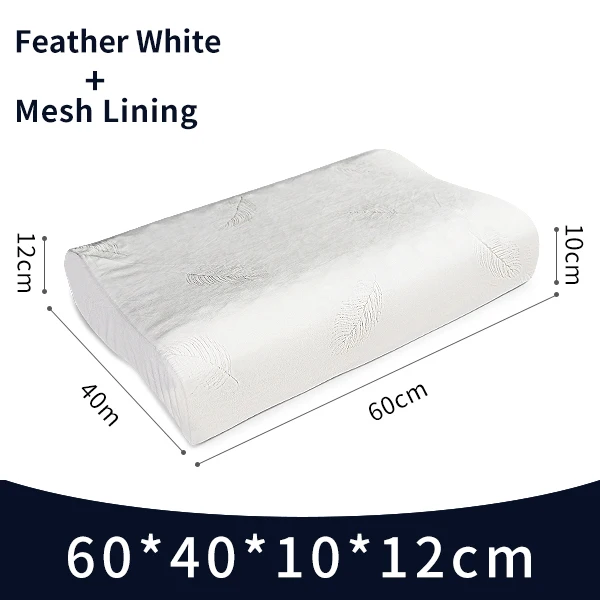 Feather White Фиолетовый Латекс 60x40 Таиланд чистый натуральный латекс подушка для коррекции шеи шейки шеи защиты позвонков ортопедические Контурные постельные принадлежности Подушка - Цвет: Feather White