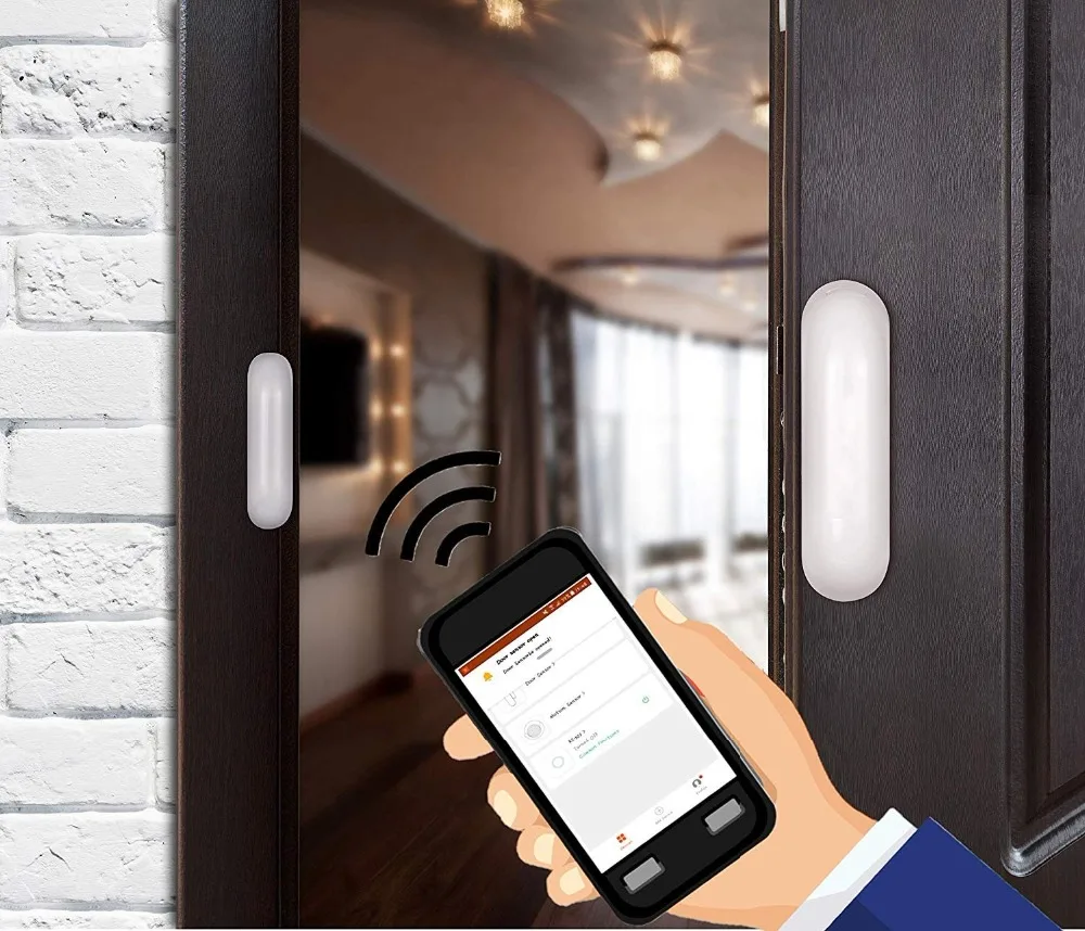 Wi-Fi окна дверные контакты сенсор для TUYA умный дом сигнализация с функцией видеонаблюдения Комплект Поддержка wifi с бесплатным SmartLife TUYA Smart APP