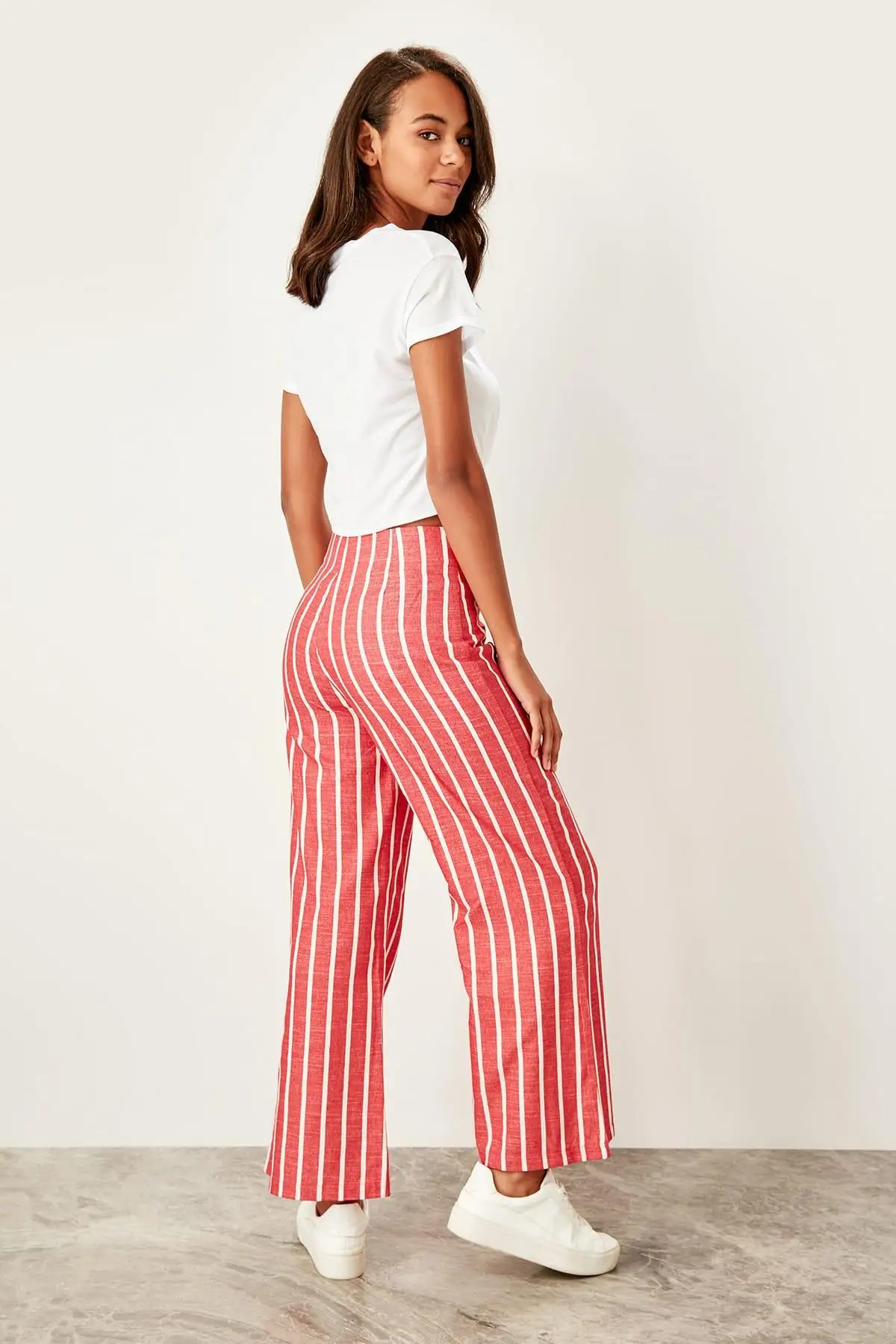 Trendyol/Красные Полосатые брюки TWOSS19PL0104 | Женская одежда
