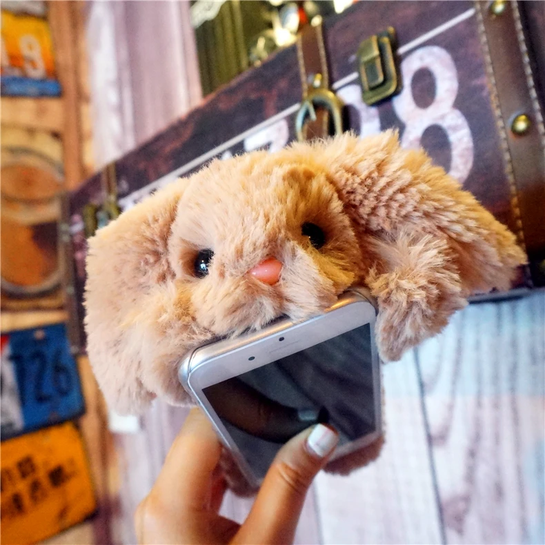 Haissky милый кролик волос меха чехол для samsung Galaxy Note 5 8 S5 S6Edge + S8 S8Plus Случаи Обложка A3 A5