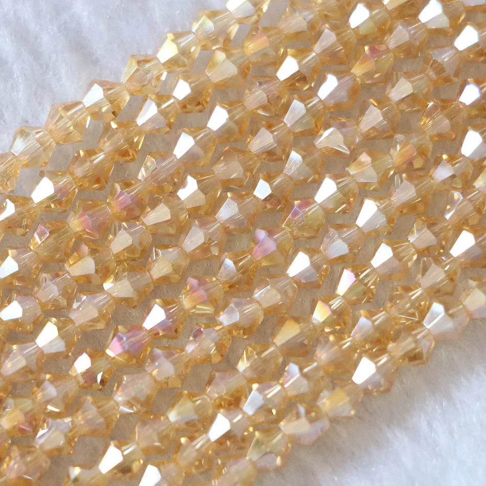 14 цветов стеклянные Хрустальные Граненые двухконусные наконечники 4x4 мм