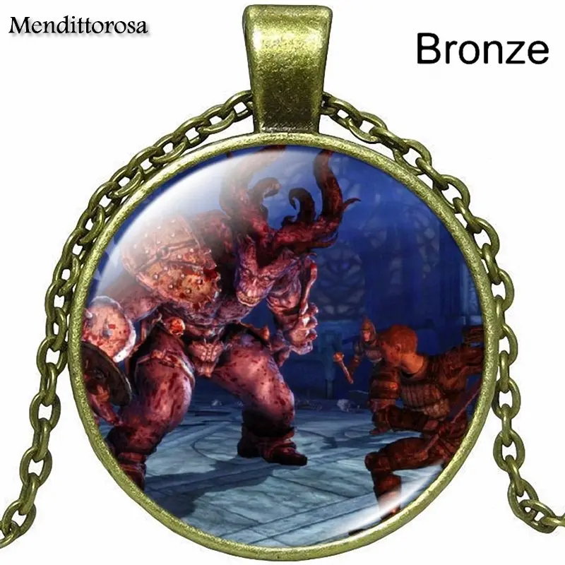 Дракон возраст кабошоны разрисованные изделия из стекла Макси ожерелье с