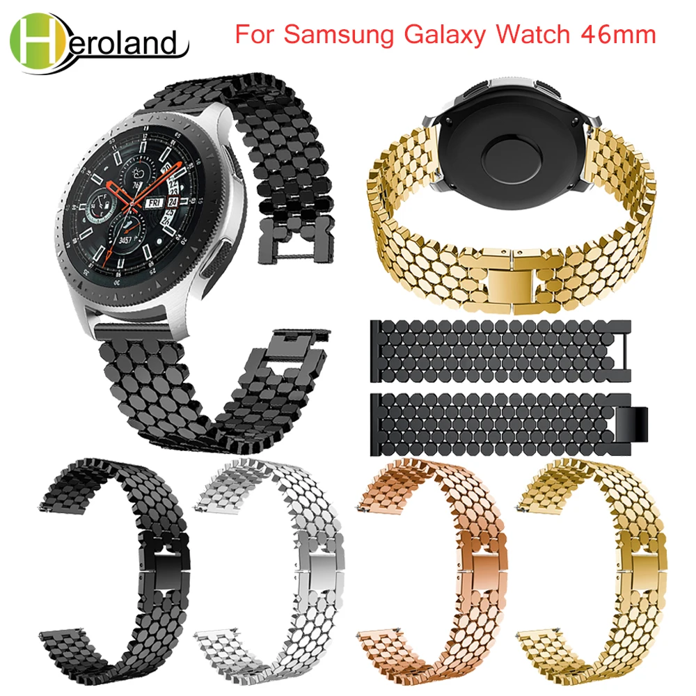 22 мм ремешок для часов из нержавеющей стали для samsung gear S3 Classic Frontier Galaxy Watch 46 мм ремешок для браслета+ быстросъемные булавки