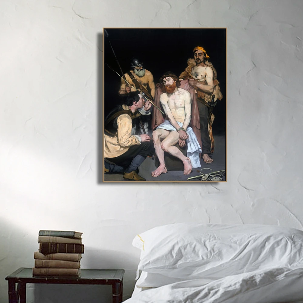 Jesus Mocked by the Soldiers Manet Poster and Print Canvas Painting Calligraphy Decorative Picture for Living Room Home Decor | Дом и сад
