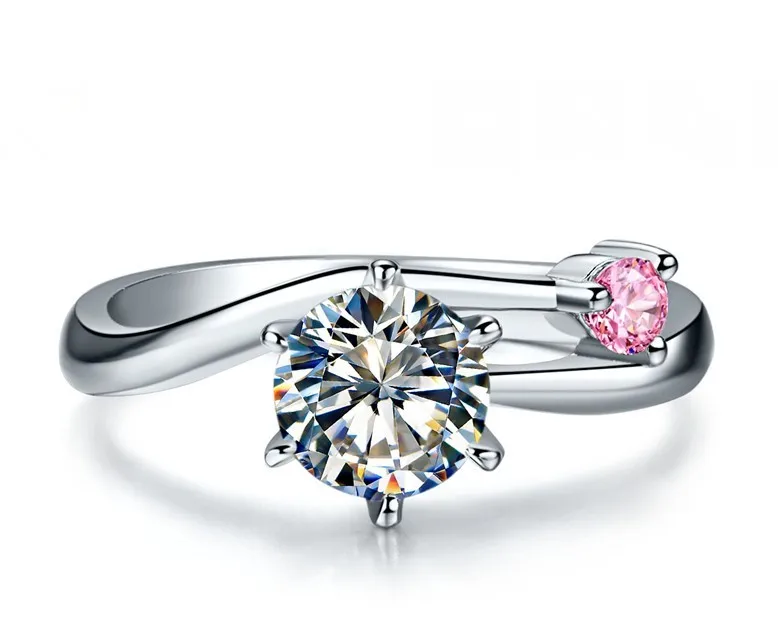 

True Love Forever 1.1Ct Diamond Ring 925 Sterling Silver Engagement Bridal Jewelry for Women White Gold Color