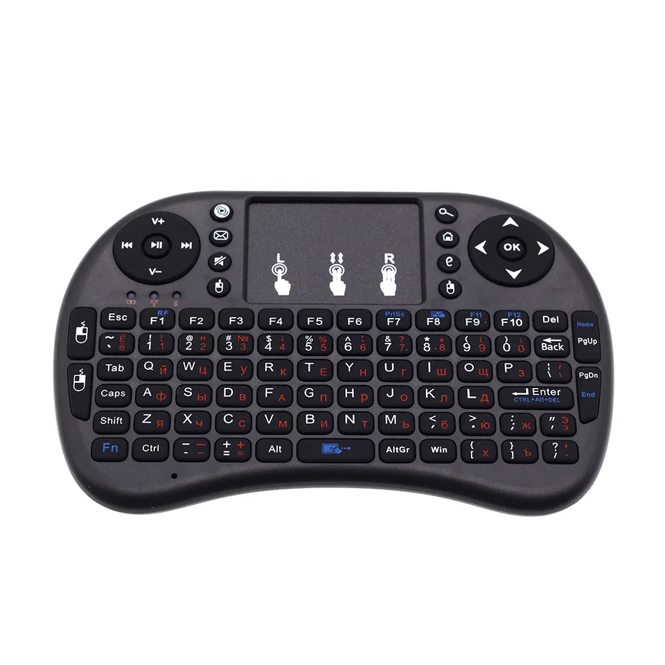 Мини i8 русская английская версия клавиатура + 2 4 ГГц Беспроводная Air Mouse с тачпадом
